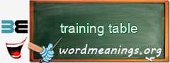 WordMeaning blackboard for training table
